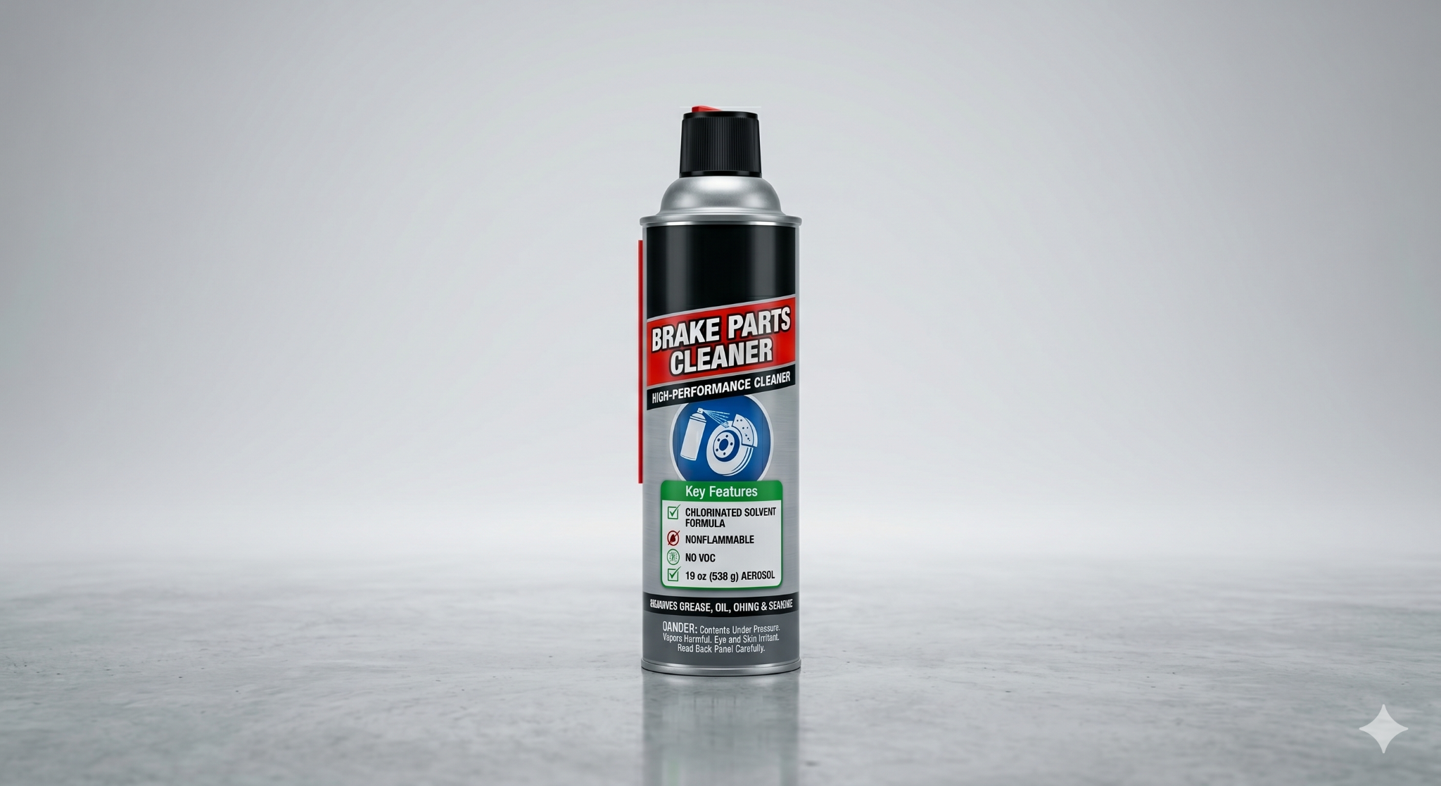 19 ounce brake parts cleaner aerosol can