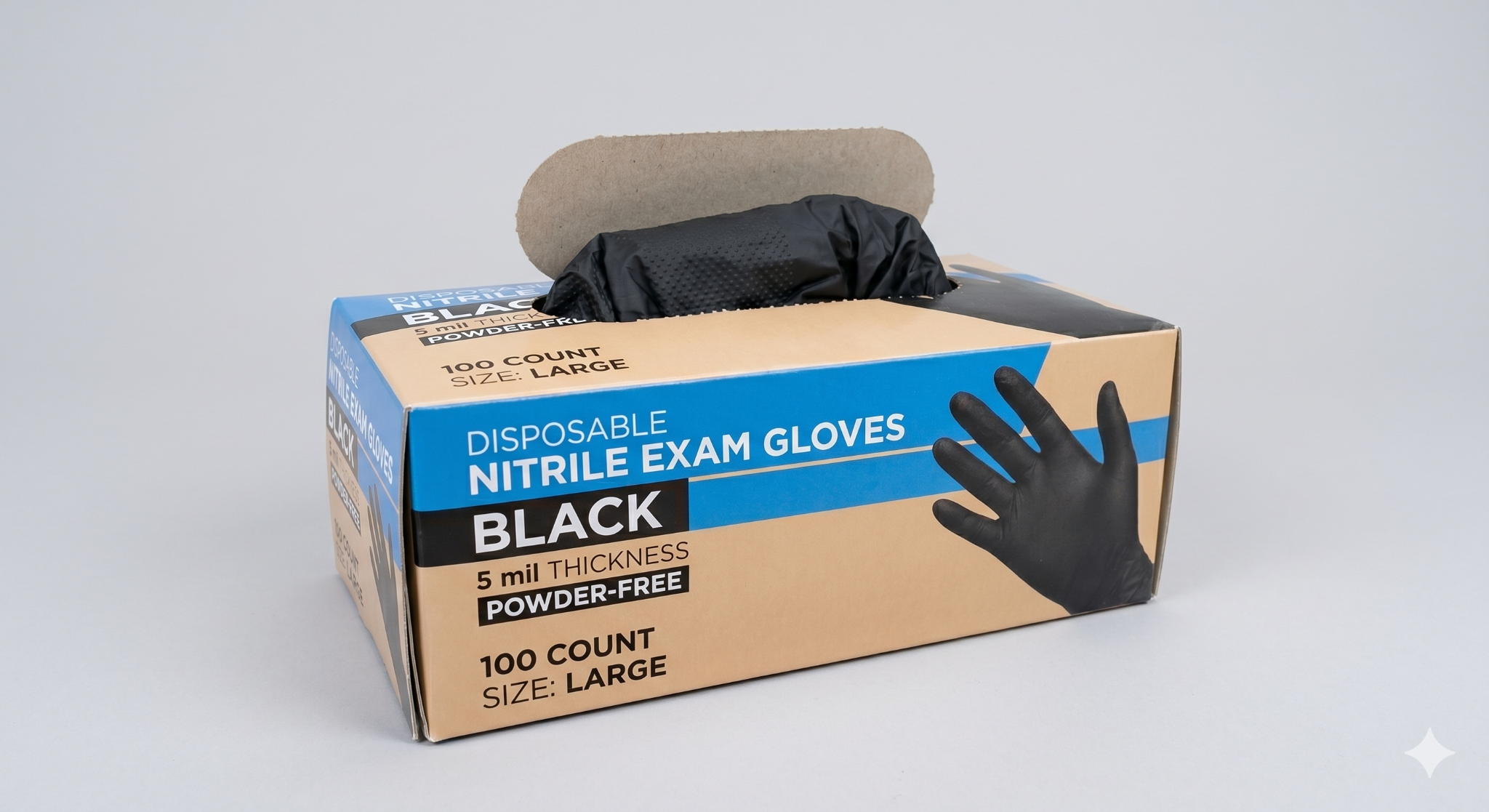 5 mil black disposable shop gloves