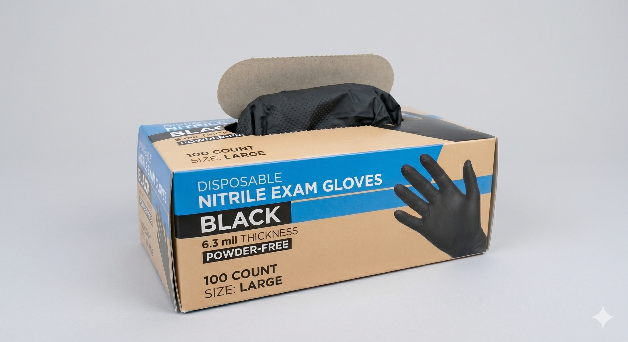 6.3 mil powder-free exam gloves