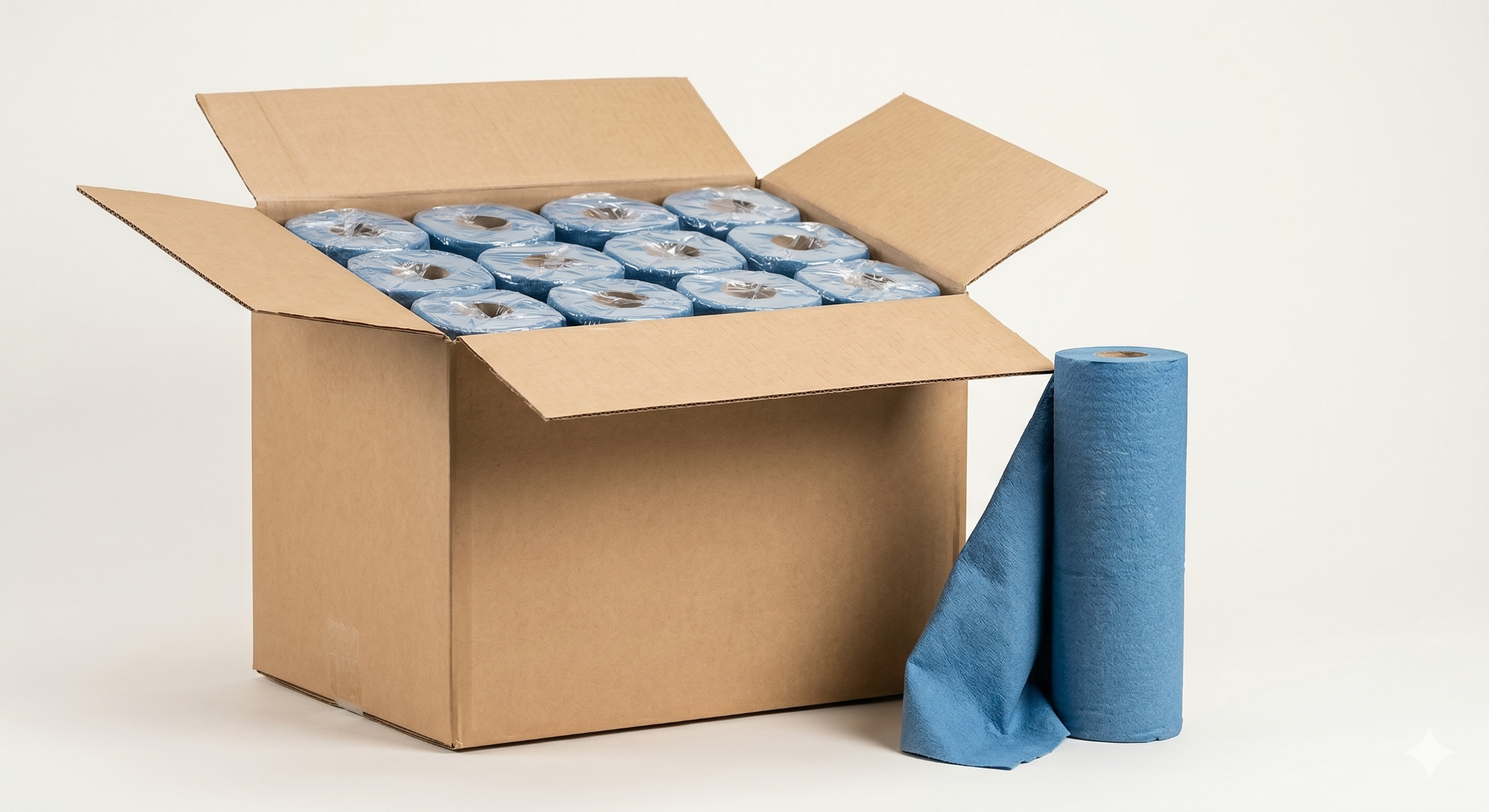12 pack blue shop towel rolls